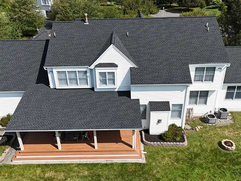 Home with GAF Charcoal shingles installed on roof in Trenton, NJ